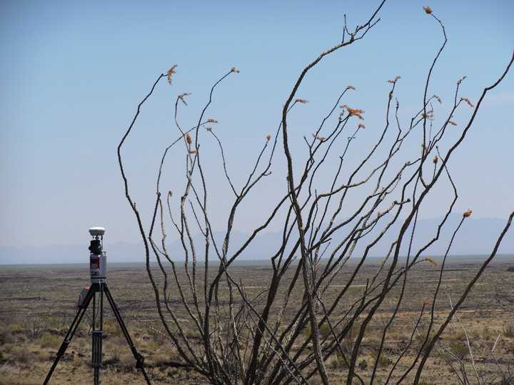 The lidar on its tripod. (Photography courtesy NASA/GSFC)