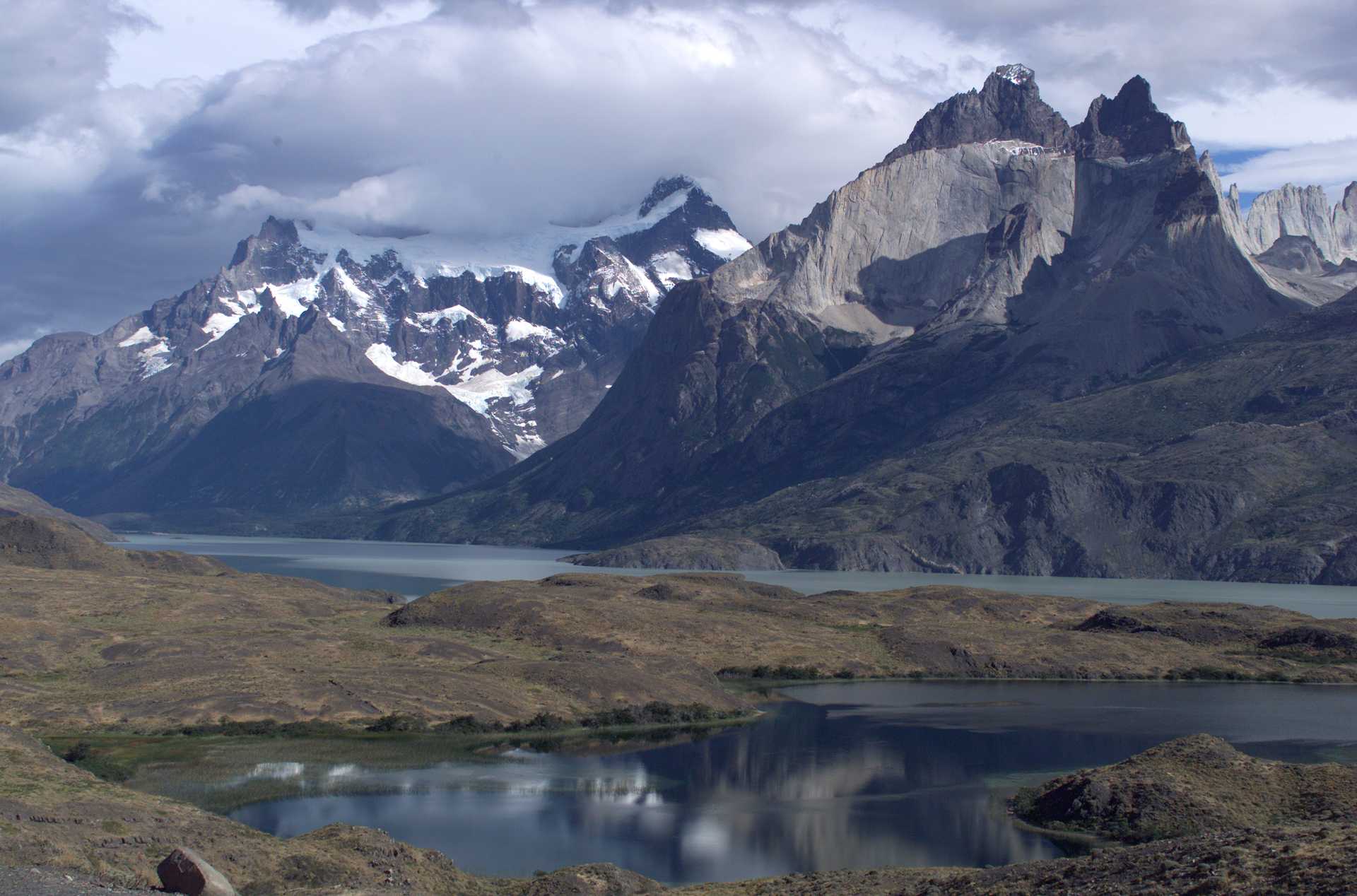 The Cuernos del Paine mountains in Torres del Paine National Park, Chile, during NASA's AirSAR 2004 campaign. (Photography courtesy NASA Images)